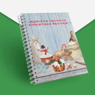 Cookbook Recipes Christmas Cooking Baking  Notebook
