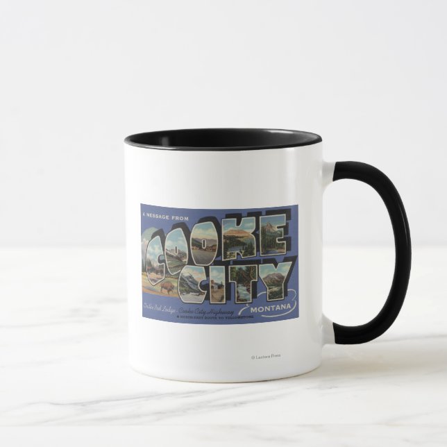 Cooke City, Montana - Large Letter Scenes Mug (Right)