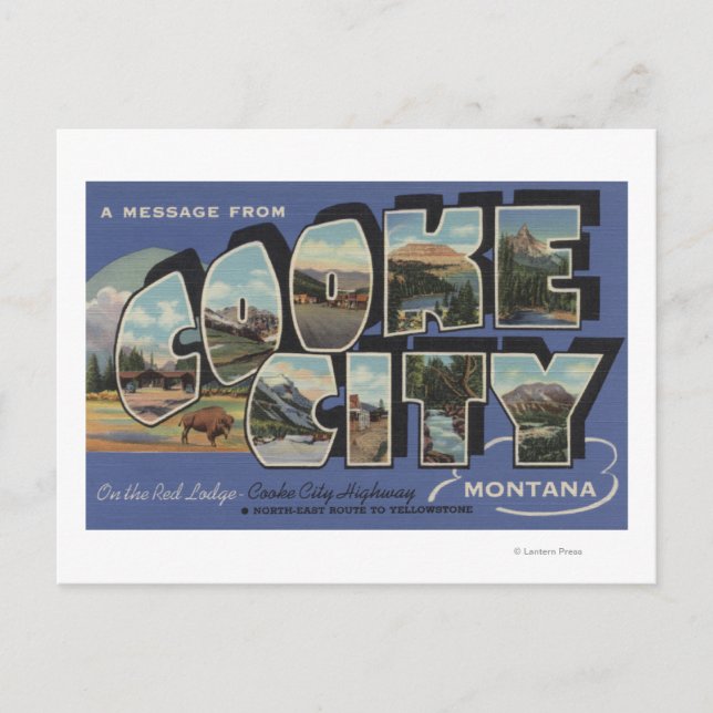 Cooke City, Montana - Large Letter Scenes Postcard (Front)