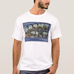 Cooke City, Montana - Large Letter Scenes T-Shirt