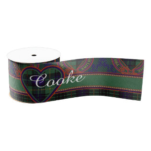 Cooke clan Plaid Scottish kilt tartan Grosgrain Ribbon