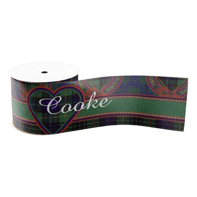 Cooke clan Plaid Scottish kilt tartan Grosgrain Ribbon (Spool)