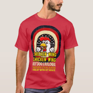 Cooked Chicken Wing Chicken Wing Hot Dog and T-Shirt