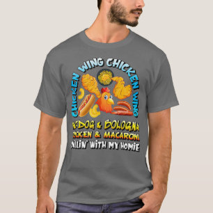 Cooked Chicken Wing Chicken Wing Hot Dog and T-Shirt