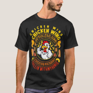 Cooked Chicken Wing Chicken Wing Hot Dog and T-Shirt
