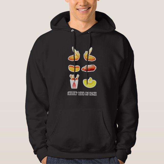 Cooked Chicken Wing Chicken Wing Hot Dog Bologna M Hoodie (Front)