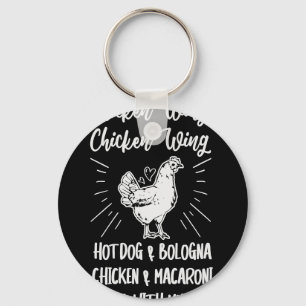 Cooked Chicken Wing Chicken Wing Hot Dog Bologna M Key Ring
