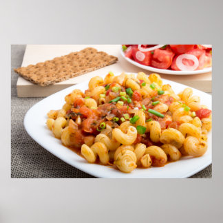 Cooked pasta cavatappi closeup poster
