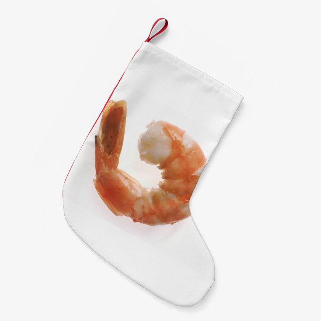 Cooked Shrimp Small Christmas Stocking (Front (Hanging))