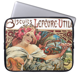 Cookie Advertisement Alphonse Mucha Art Nouveau Laptop Sleeve