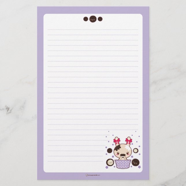 Cookie and Cream Truffle Bunny Stationery (Front)