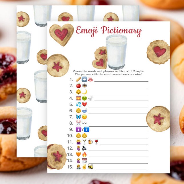 Cookie and milk baby shower Emoji Pictionary game  (Creator Uploaded)