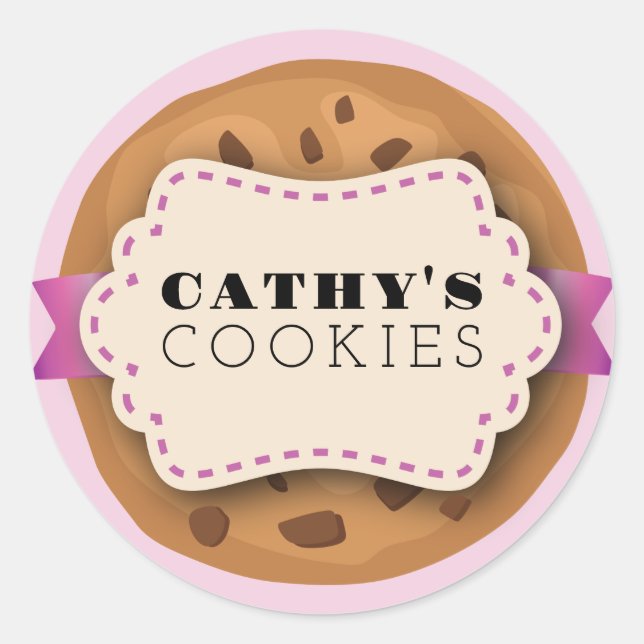 COOKIE BAKE SALE PERSONALIZE Baking Elegant Label (Front)