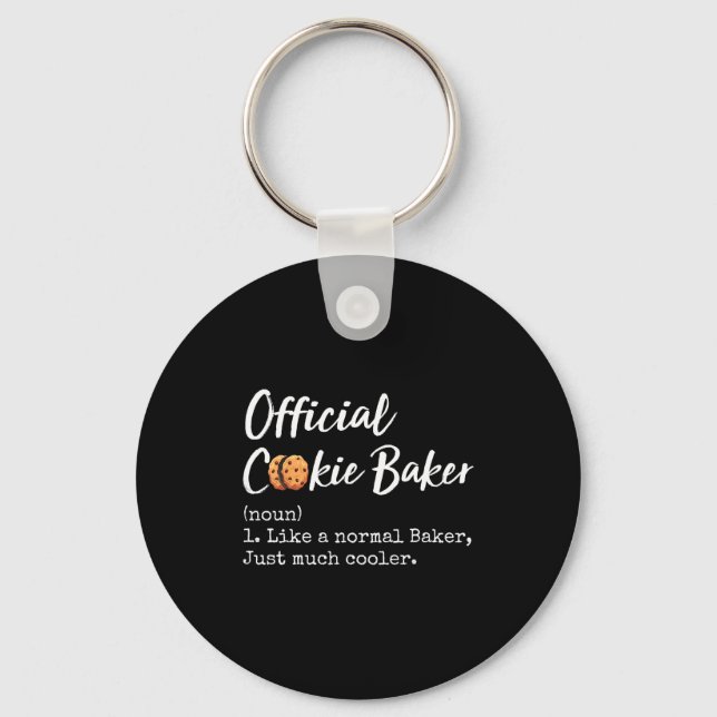 Cookie Baker Definition Funny Christmas Baking  Key Ring (Front)