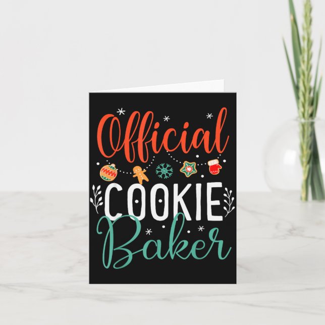 Cookie Baker Funny Christmas Couples Matching  Card (Front)