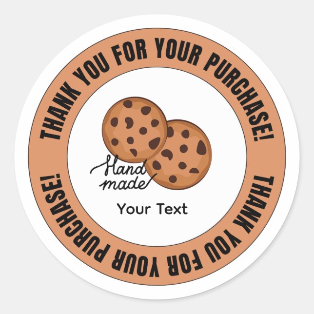 Cookie  Bakery & Small Business Classic Round Sticker (Front)