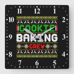 Cookie Baking Crew-50000 Square Wall Clock