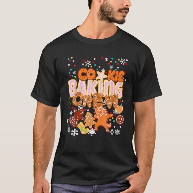 Cookie Baking Crew Authentic Christmas Baker Team T-Shirt (Front)