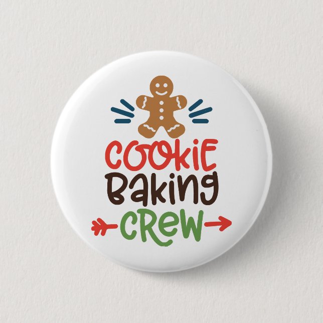 Cookie baking crew christmas  6 cm round badge (Front)