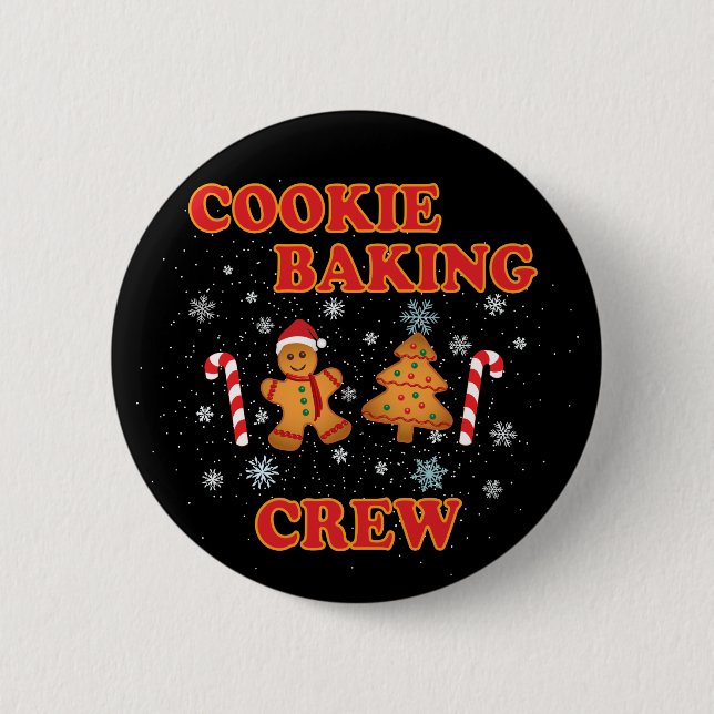 Cookie Baking Crew Christmas 6 Cm Round Badge (Front)