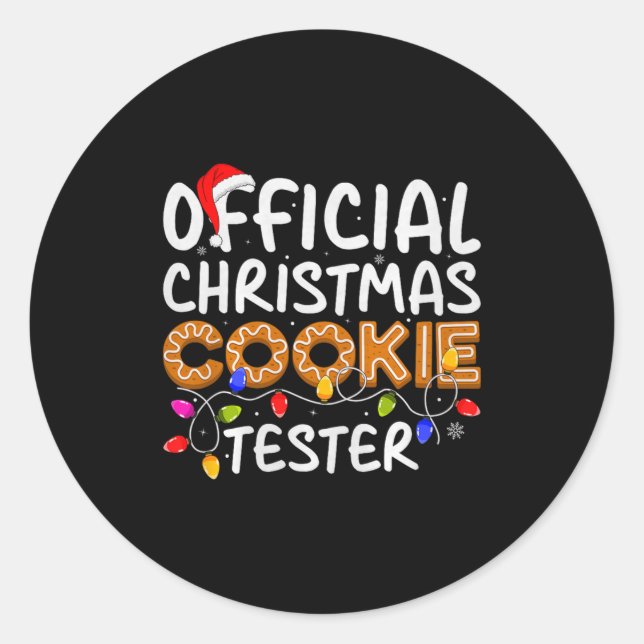 Cookie Baking Crew Christmas Cookie Tester Xmas Pr Classic Round Sticker (Front)