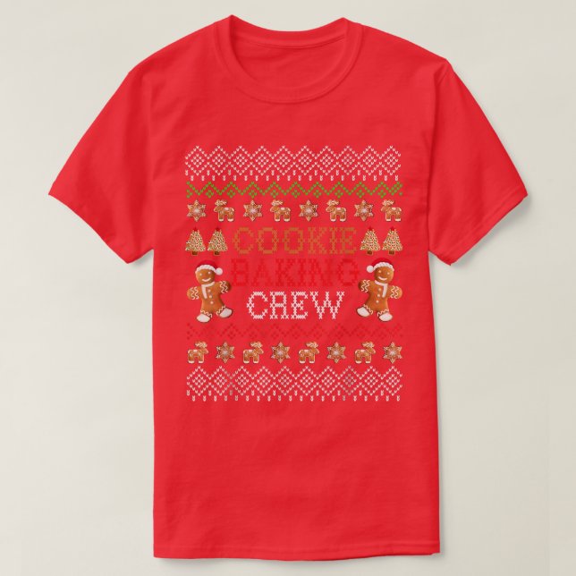 Cookie Baking Crew  Christmas Family Gingerbread T T-Shirt (Design Front)