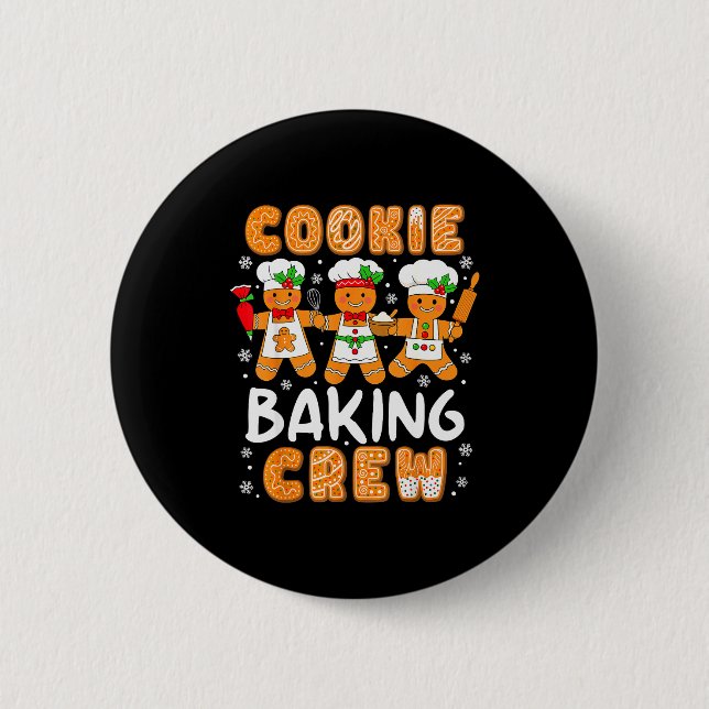 Cookie Baking Crew Christmas Funny Gingerbread Lov 6 Cm Round Badge (Front)