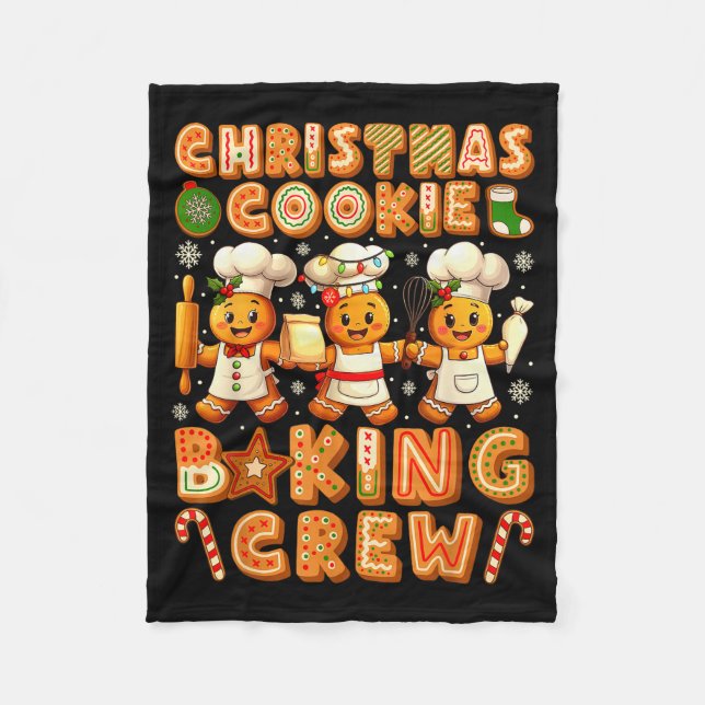 Cookie Baking Crew Christmas Gingerbread Lovers Wo Fleece Blanket (Front)
