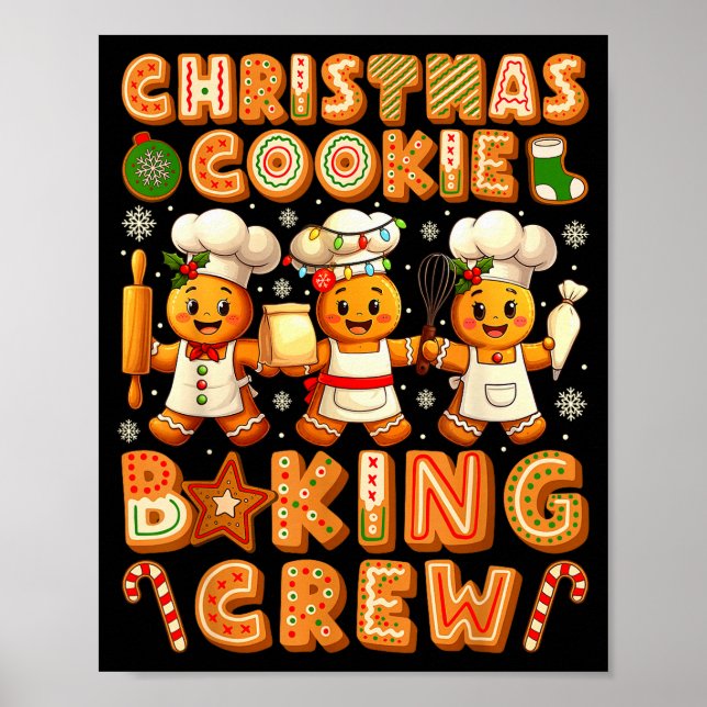 Cookie Baking Crew Christmas Gingerbread Lovers Wo Poster (Front)