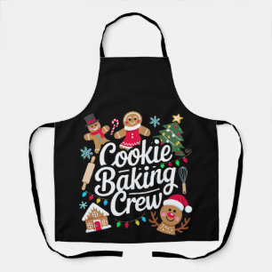 Cookie Baking Crew Christmas Gingerbread Reindeer Apron