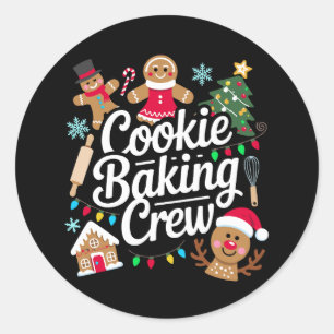 Cookie Baking Crew Christmas Gingerbread Reindeer Classic Round Sticker