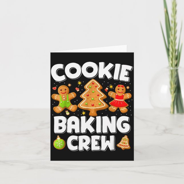 Cookie Baking Crew Christmas Gingerbread Team Squa Card (Front)
