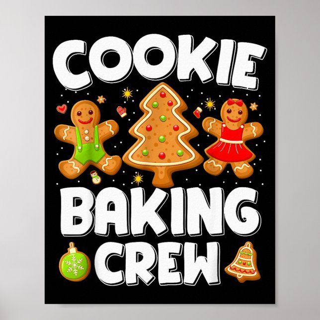 Cookie Baking Crew Christmas Gingerbread Team Squa Poster (Front)