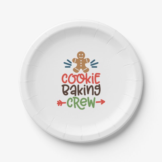 Cookie baking crew christmas  paper plate (Front)