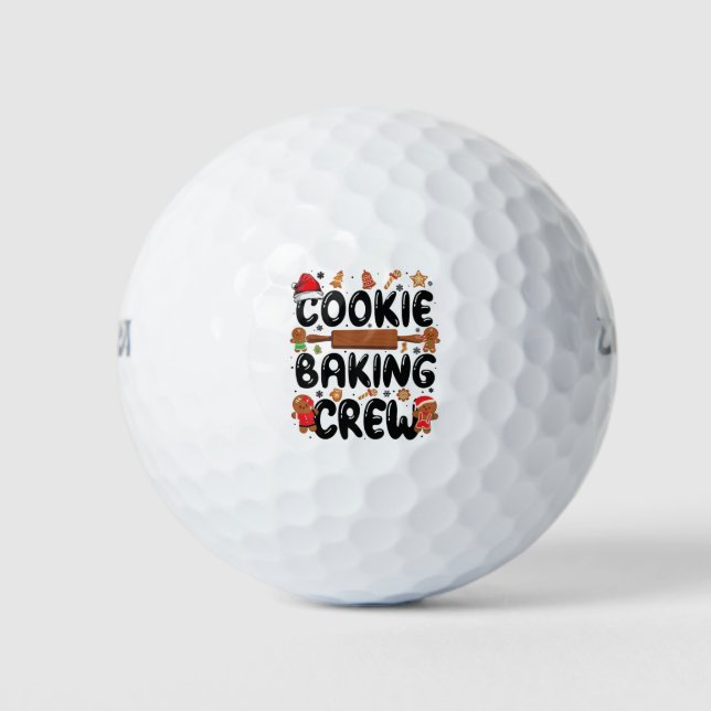 Cookie Baking Crew Christmas Santa Family Gingerbr Golf Balls (Front)