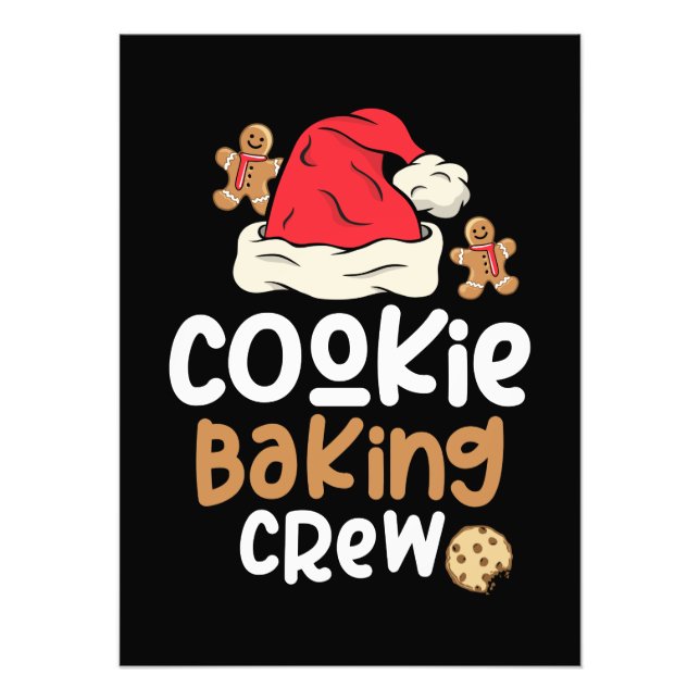 Cookie Baking Crew Christmas Santa Family Photo Print (Front)