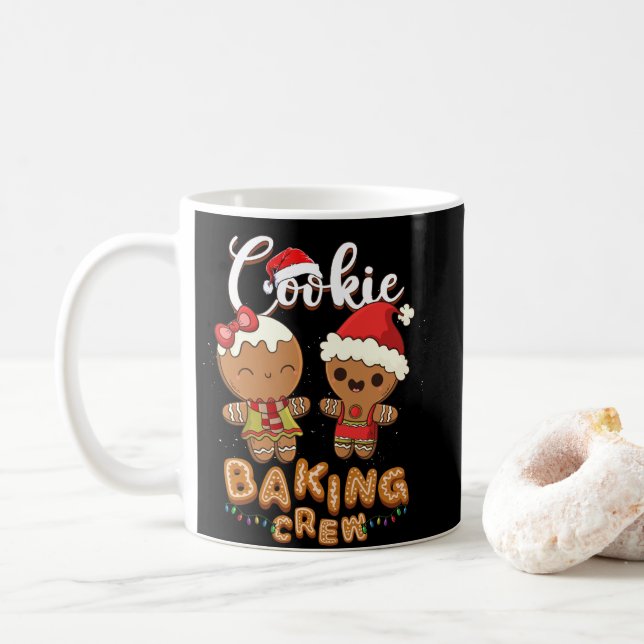 Cookie Baking Crew Christmas Santa Family Team Coffee Mug (With Donut)