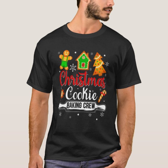 Cookie Baking Crew Christmas Xmas Team Gingerbread T-Shirt (Front)