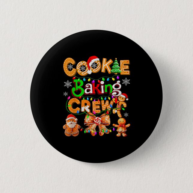 Cookie Baking Crew Cooking Coquette Bow Xmas Ginge 6 Cm Round Badge (Front)