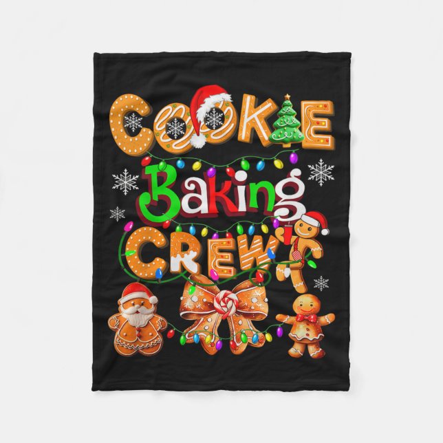 Cookie Baking Crew Cooking Coquette Bow Xmas Ginge Fleece Blanket (Front)