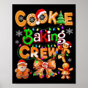 Cookie Baking Crew Cooking Coquette Bow Xmas Ginge Poster