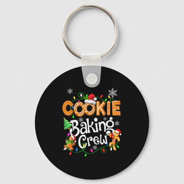 Cookie Baking Crew Cooking Lover Santa Xmas Ginger Key Ring (Front)