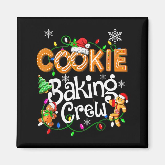 Cookie Baking Crew Cooking Lover Santa Xmas Ginger Magnet (Front)