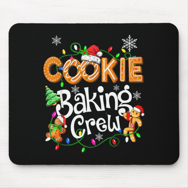 Cookie Baking Crew Cooking Lover Santa Xmas Ginger Mouse Mat (Front)