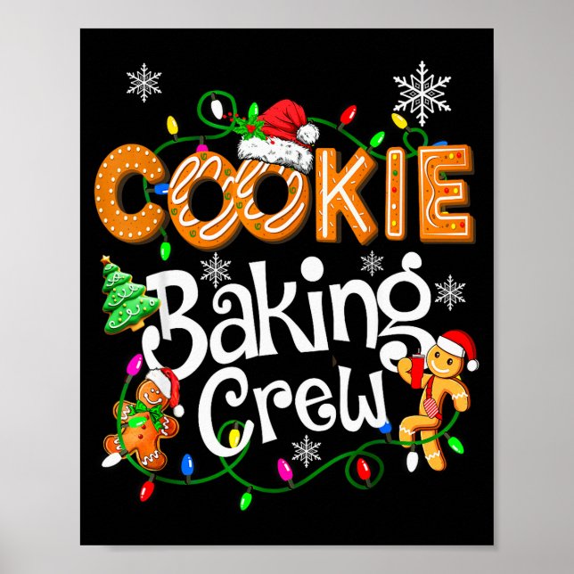Cookie Baking Crew Cooking Lover Santa Xmas Ginger Poster (Front)