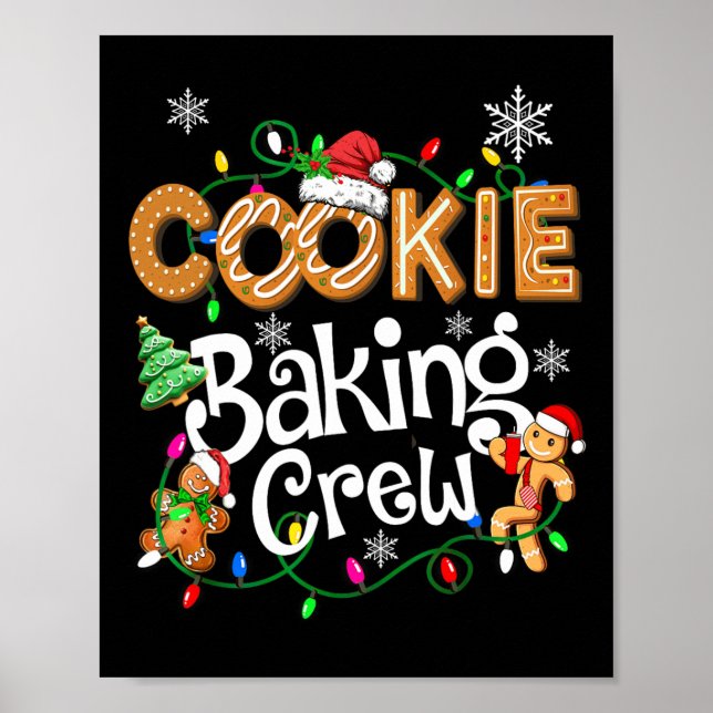 Cookie Baking Crew Cooking Lover Santa Xmas Ginger Poster (Front)