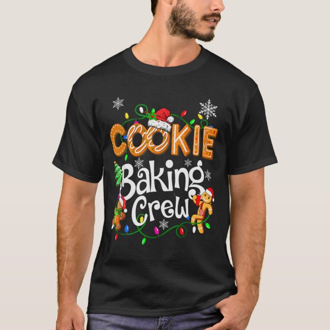 Cookie Baking Crew Cooking Lover Santa Xmas Ginger T-Shirt (Front)