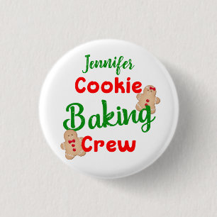 Cookie Baking Crew Custom Fun Holiday Cooking 3 Cm Round Badge