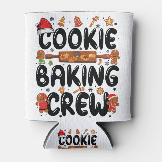 Cookie Baking Crew Family Christmas Gingerbread Te Can Cooler (Front)