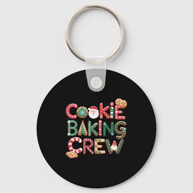 Cookie Baking Crew Family Christmas Gingerbread Te Key Ring (Front)